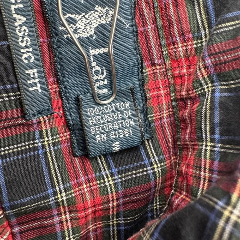 Ralph Lauren Mens XL Classic Fit Button Down Plaid Checkered Shirt‎